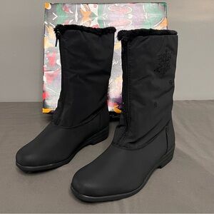 NIB Judith Sport Women’s Snowflake Black Boots Totes W/ Zipper Fur Lined Size 8